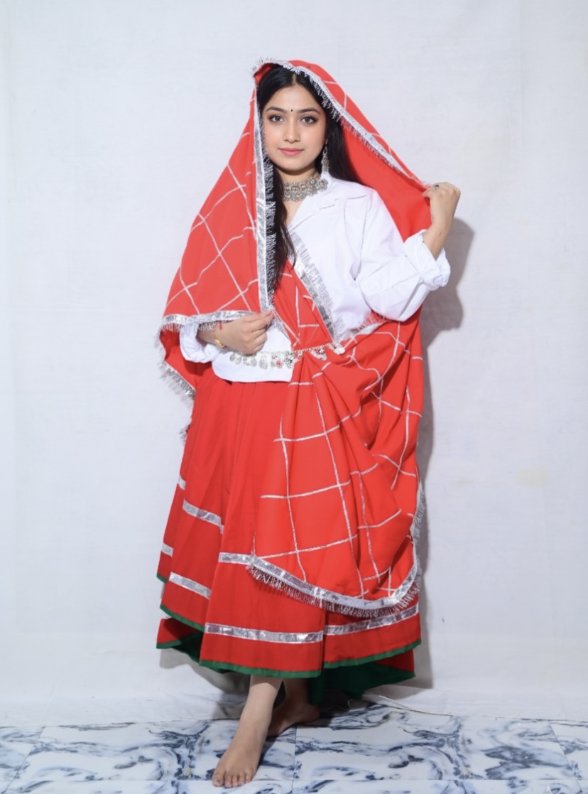 Haryanvi Lehenga With Chunni (Assorted Colour)